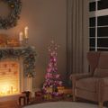 vidaXL LED vianočný stromček s ozdobami 80 LED teplá biela 120 cm