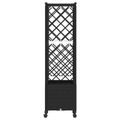 vidaXL Vyvýšený záhon s mriežkou a strechou Čierna 124 x 40 x 142 cm