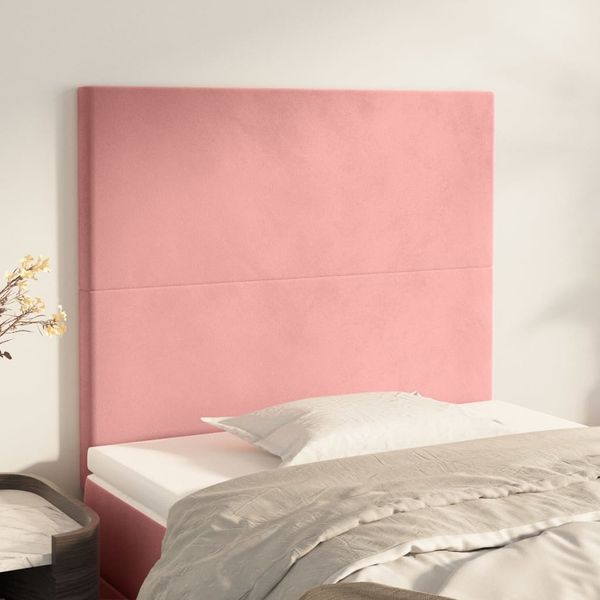 vidaXL Čelo postele ružové 80x5x118/128 cm zamatové