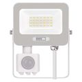 LED reflektor GLARO s pohybovým čidlom, 20 W, biely, IP54, 2000 lm, neutrálna biela