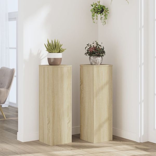 vidaXL Stojany na rastliny 2 ks dub sonoma 25x25x80cm kompozitné drevo
