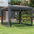 vidaXL Párty stan a 4 sieťkované bočné steny antracitový 3x3 m HDPE