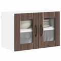 vidaXL Nástenný sklenený kabinet LUCCA Hnedý dub 60 x 31 x 40 cm