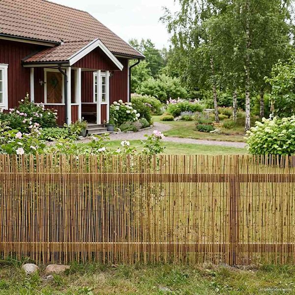 vidaXL Záhradný plot Karbonizovaný 300 x 80 cm Rákosie