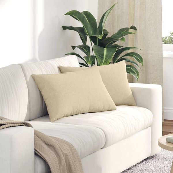 vidaXL Vankúše na pohovku 2 pcs Krémová 60 x 40 cm látka