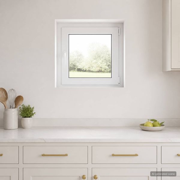 vidaXL Biele vnútorné farby okna v suteréne RISOR 55 x 55 cm