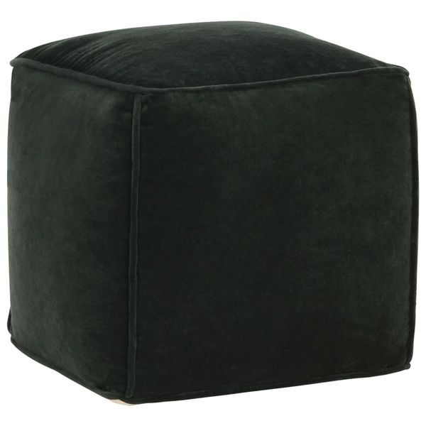 vidaXL Taburetka bavlnený zamat 40x40x40 cm lesná zelená
