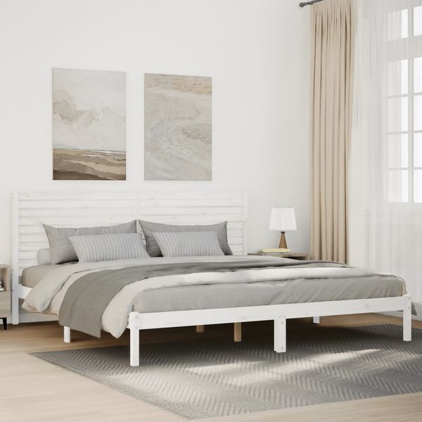 vidaXL Extra dlhá posteľ bez matraca biela 200x210 cm masívne drevo