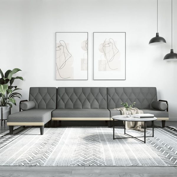 vidaXL Pohovka v tvare L tmavosivá 260x140x70 cm látka