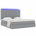 vidaXL LED úložná posteľ s matracom Svetlosivá 160 x 200 cm Látka