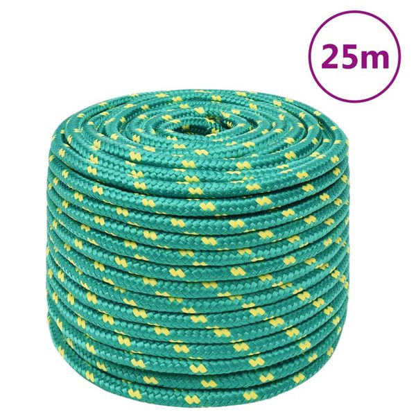 vidaXL Lodné lano zelené 14 mm 25 m polypropylén