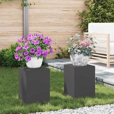 vidaXL Stojan na rastliny 2 pcs Čierna 24 x 24 x 35 cm Oceľ