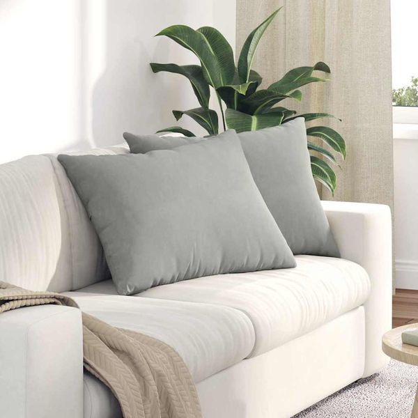 vidaXL Vankúše na pohovku 2 pcs Svetlosivá 70 x 50 cm látka