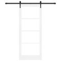 vidaXL Posuvné dvere 83 x 202 cm Masívne borovicové drevo a sklo Biela