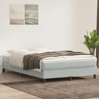 vidaXL Box Spring Posteľ bez matraca Svetlosivá 140x220 cm Zamat
