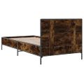 vidaXL Posteľný rám dymový dub 75x190 cm kompozitné drevo a kov
