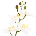vidaXL Umelá orchidea s kvetináčom Biela 45 x 15 x 65 cm