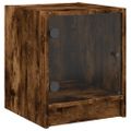 vidaXL Nočné skrinky so sklenenými dverami 2 ks dymový dub 35x37x42 cm