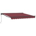vidaXL Rám markízy Vínovo červená 350 x 250 cm Polyester s PU povrchom