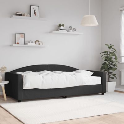 vidaXL Denná posteľ s matracom čierna 100x200 cm látka