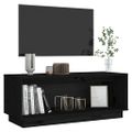 vidaXL TV skrinka čierna 90x35x35 cm masívna borovica