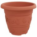 vidaXL Kulatý kvetináč 24 ks Tehlovo červená Ø 26 x 21.5 cm Plast