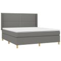 vidaXL Boxspring posteľ s matracom tmavosivá 160x200 cm látka