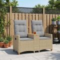 vidaXL Hojdačka s tabletou 2 -Seater 126 x 65 x 112 cm polyratan