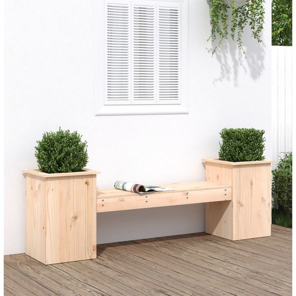 vidaXL Kvetináčová lavica 184,5x39,5x56,5 cm masívna borovica