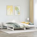 vidaXL Vysúvacia denná posteľ biela 90x190 cm masívna borovica