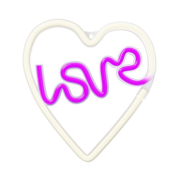 Neon LED Light LOVE HEART purple white NNE02 Neolia