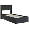 vidaXL Posteľový rám s úložným priestorom a čelom Čierna 75 x 190 cm