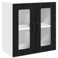 vidaXL Nástenný sklenený kabinet LUCCA Čierny dub 60 x 31 x 60 cm