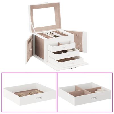 VidaXL Šperkovnica 4-vrstvová s zrkadlom uzamykateľné 22,5x17,5x16,5cm