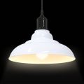 VidaXL Závesná lampa výškovo nastaviteľná E27 lesk biela Ø 31 cm kov