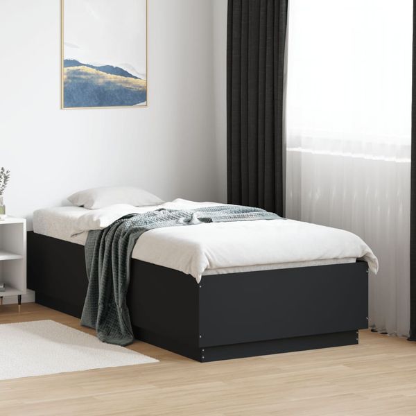 vidaXL Posteľný rám čierny 90x190 cm kompozitné drevo