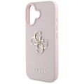 Puzdro Guess Hardcase PU Grained Big 4G a Classic Logo pre iPhone 16 6,1" Ružové