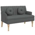 vidaXL Lavička s vankúšmi tmavosivá 113x64,5x75,5 cm látka