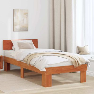 vidaXL Rám postele Včelí hnedý 100 x 200 cm Masívne borovicové drevo