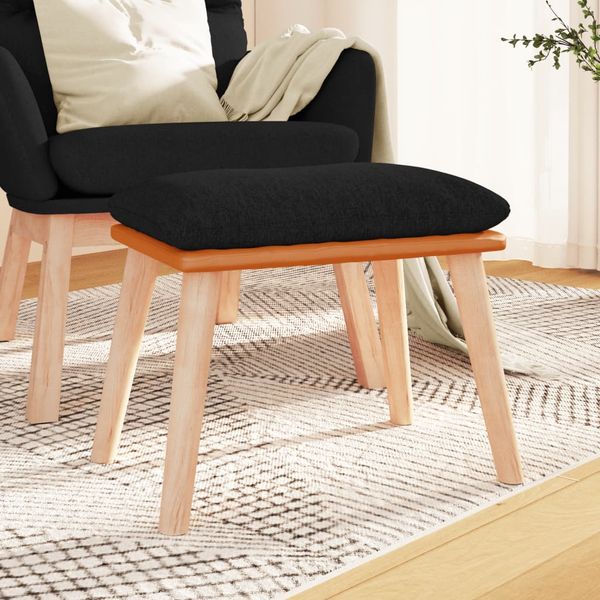 vidaXL Podnožka čierna 45x29,5x35 cm látka a umelá koža