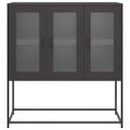 vidaXL Komoda čierna 100,5x39x107 cm oceľ valcovaná za studena