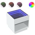 vidaXL Konferenčný stolík s nekonečnými LED biely 50x50x50 cm