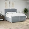 vidaXL Posteľný rám boxsping s matracom bledosivý 200x200 cm látka