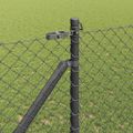 vidaXL Reťazová brána s hrotmi 10 x 1,4 m PVC potiahnutá oceľ Sivá