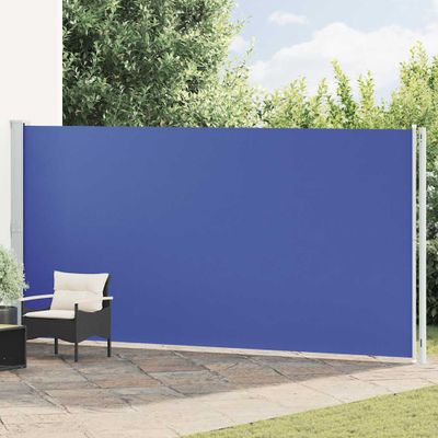 vidaXL Zaťahovacia bočná markíza na terasu 200x600 cm modrá