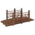 vidaXL Záhradný mostík so zábradlím 150x67x56 cm masívny smrek
