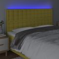 vidaXL Čelo postele s LED zelené 180x5x118/128 cm látka