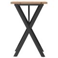 vidaXL Jedálenský stolík v tvare X 50x50x75,5 cm borovica a oceľ