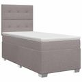 vidaXL Posteľ boxspring s matracom Sivohnedá 100 x 200 cm Látka