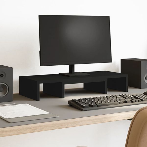 vidaXL Stojan na monitor čierny 60x24x10,5cm kompozitné drevo